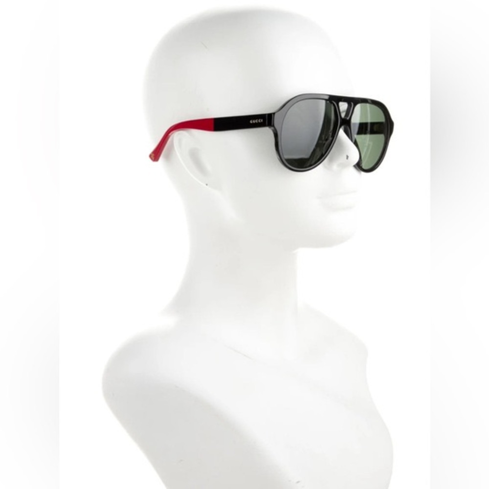 New - Gucci New GG0159SN 003 Black & Multi Color Aviator Sunglasses
